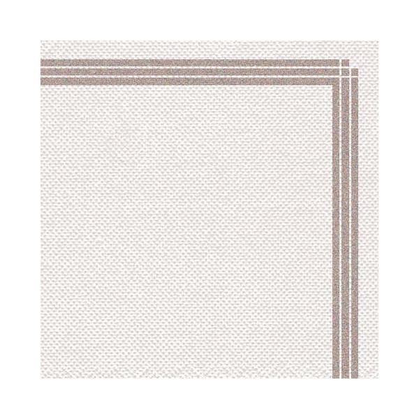 Serviette TENDANCE Blanche liseré gris - Paquet de 50 u