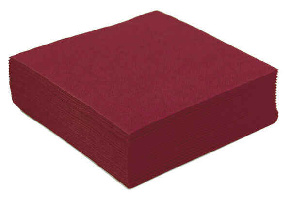 Serviette COCKTAIL BORDEAUX 25 x 25 cm - Paquet de 50 u