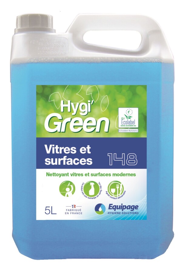 HYGI'GREEN 148 Nettoyant Surfaces Vitrées - Bidon de 5 L