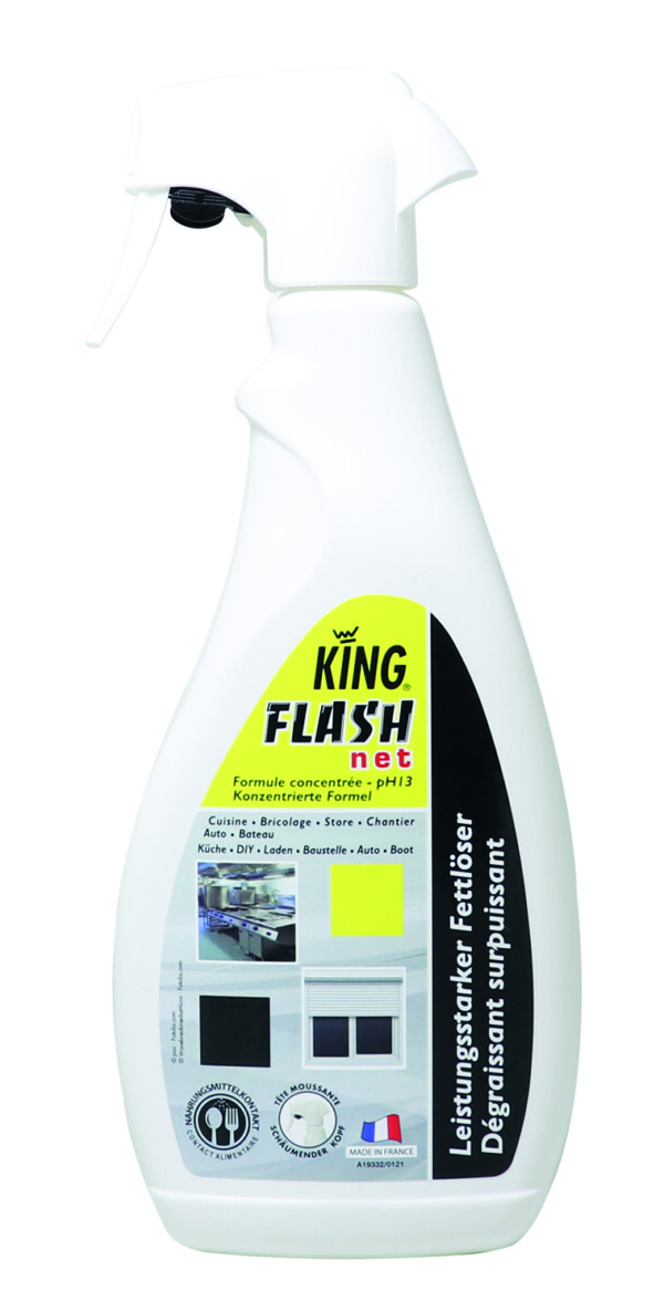 KING FLASH'NET Détergent Surpuissant - Flacon de 750 ml